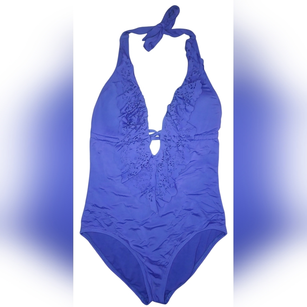 Laundry By Shelli Segal Halter Onepiece Swimsuit, Womens Medium - Picture 3 of 6
